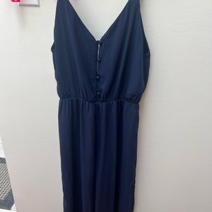 Navy Romper with Gaucho pant bottoms